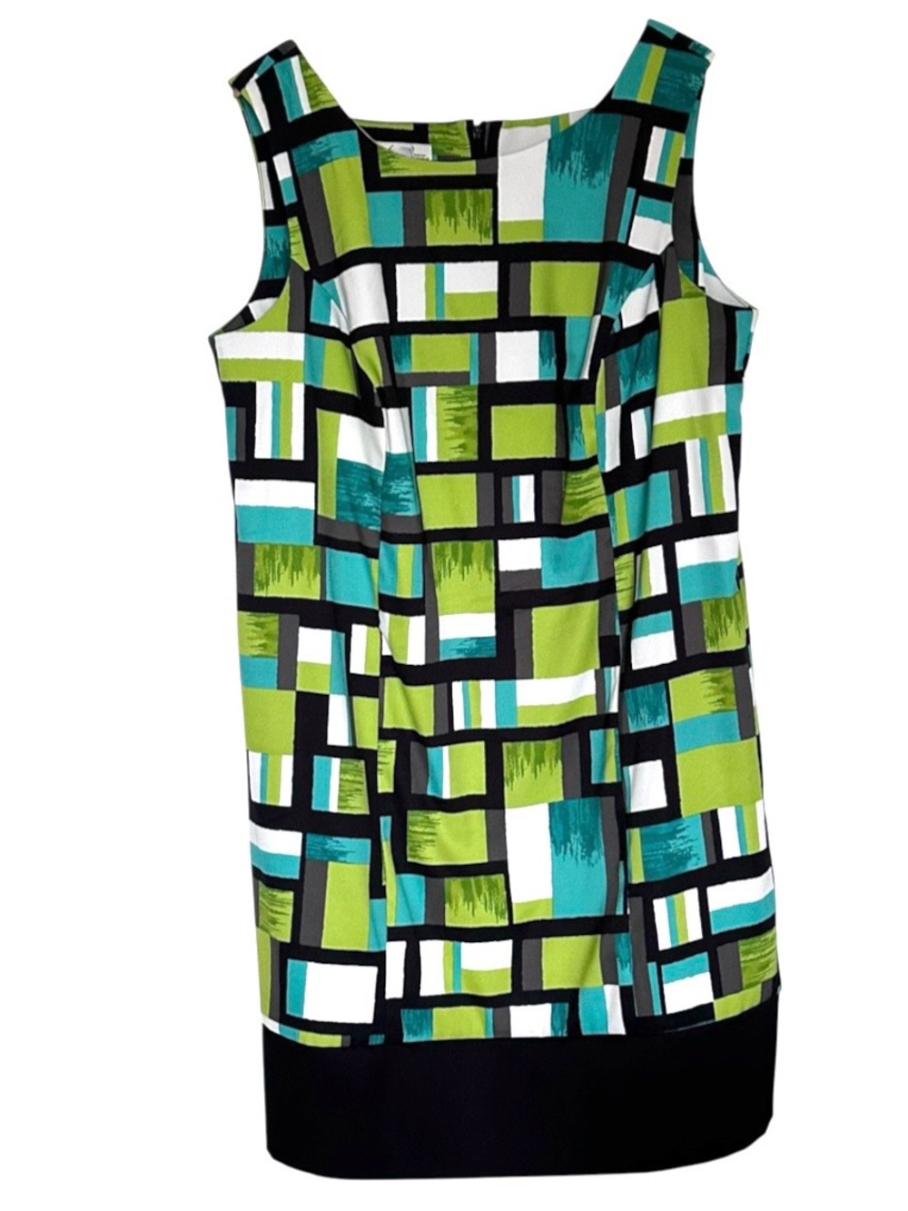 Kim Rogers Plus Dress Women’s Size 18W Sleeveless Geometric Knee Length Zipper